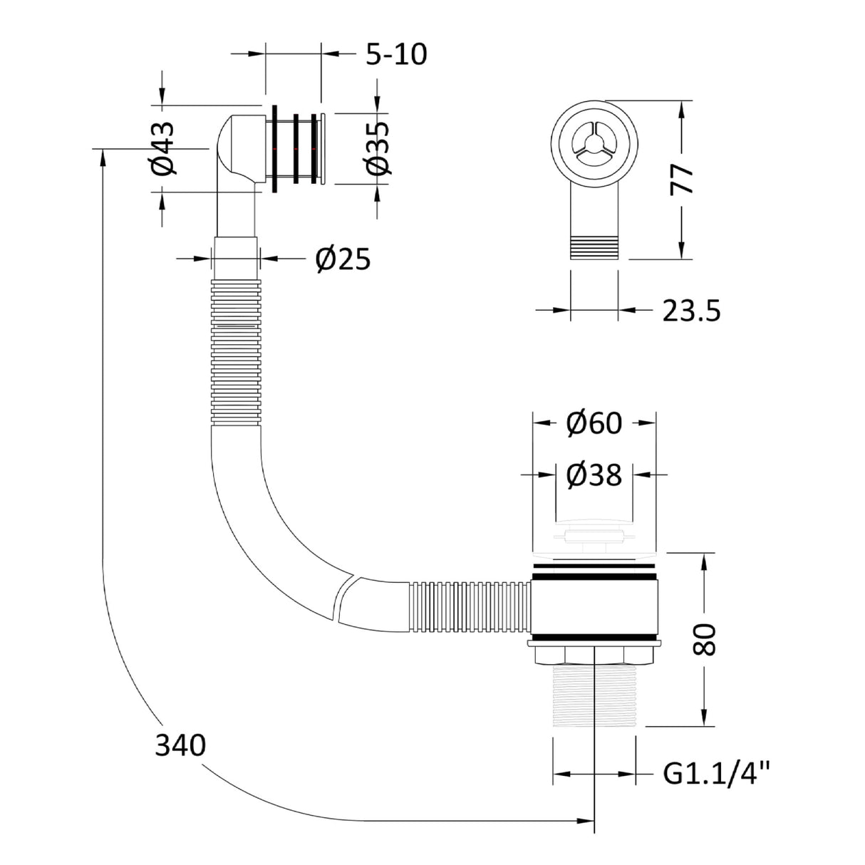 Nuie Stone Basin Pop-Up Waste With Overflow E821 Brushed Brass LD