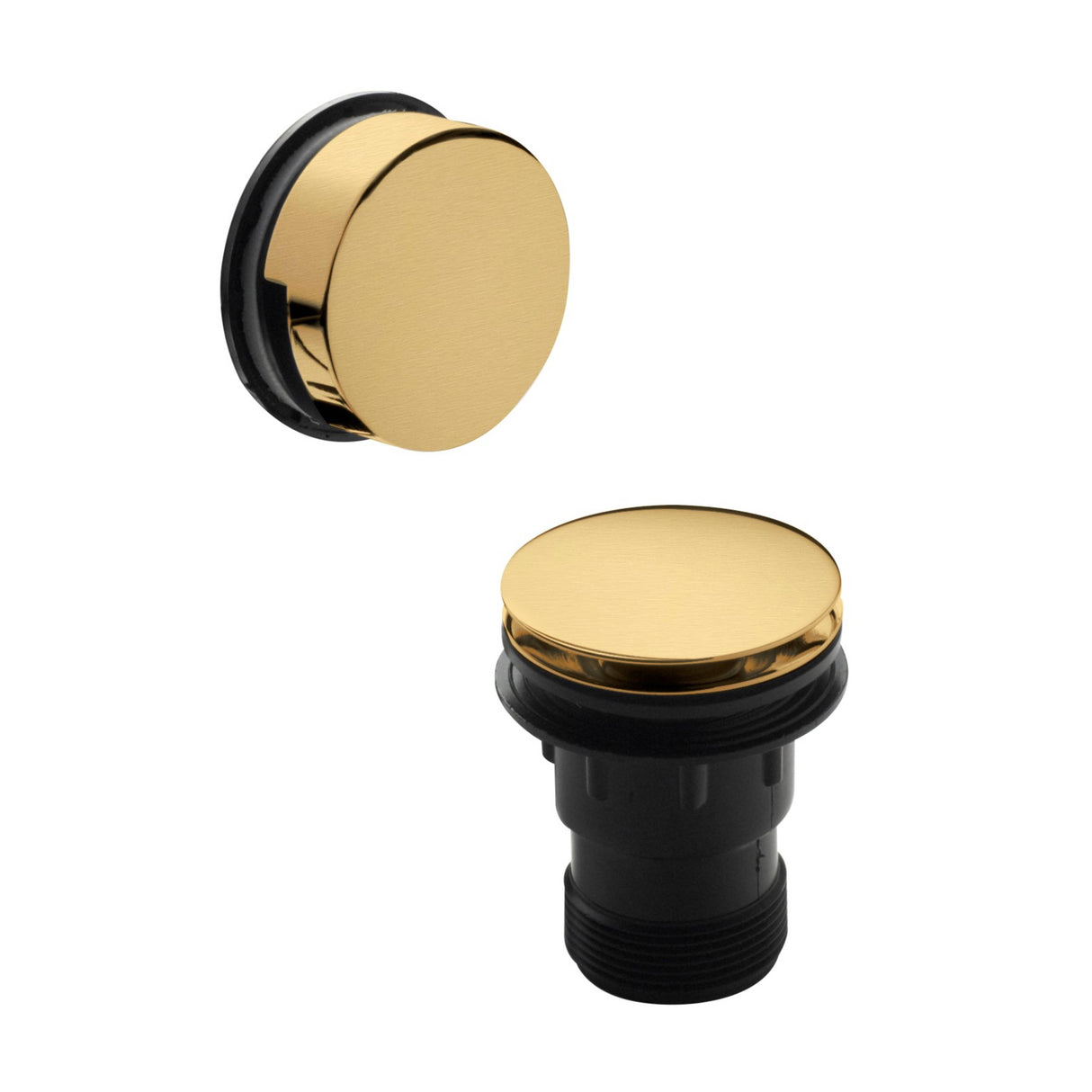 Nuie Easyclean Push Button Minimalist Bath Waste & Overflow E827 Brushed Brass