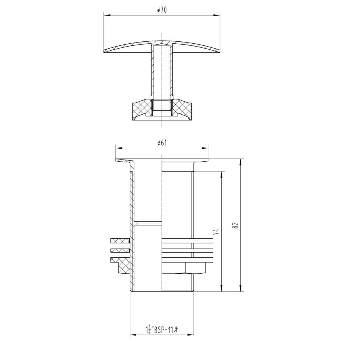 Nuie Free Running Basin Waste Unslotted Chrome EK305 LD