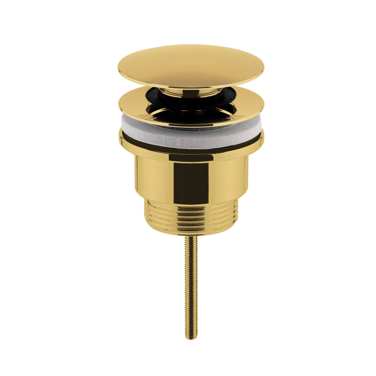 Nuie Push Button Basin Waste Slotted & Unslotted EK810 Brushed Brass