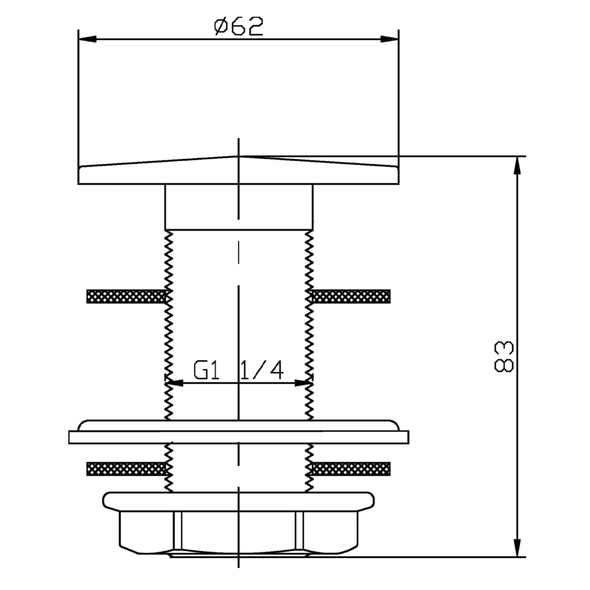 Nuie Flip Top Basin Waste Unslotted Chrome ER02 LD