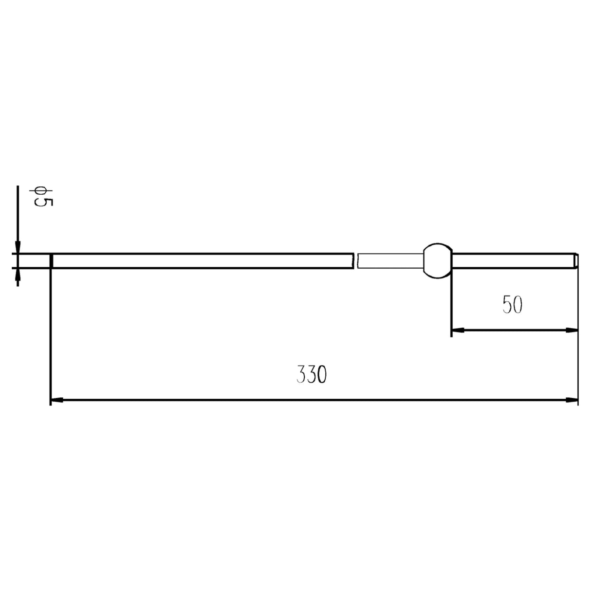 Nuie Extended Horizontal Rod for Basin Pop-Up Wastes Chrome FA301 LD