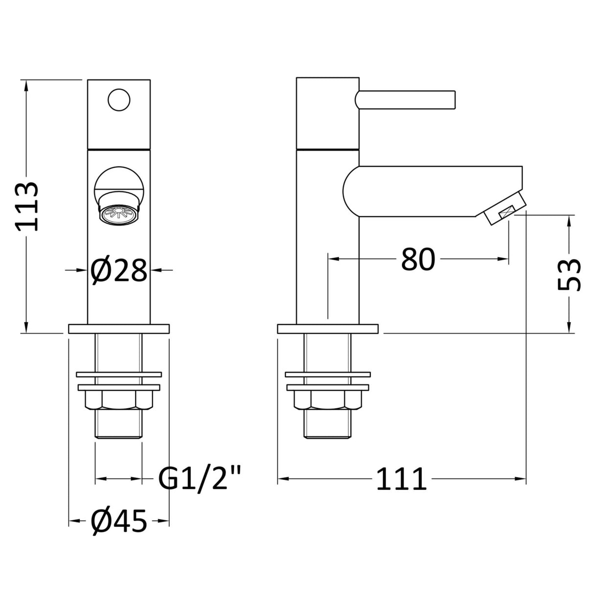 Nuie Series Two Basin Pillar Taps Chrome FJ311 LD