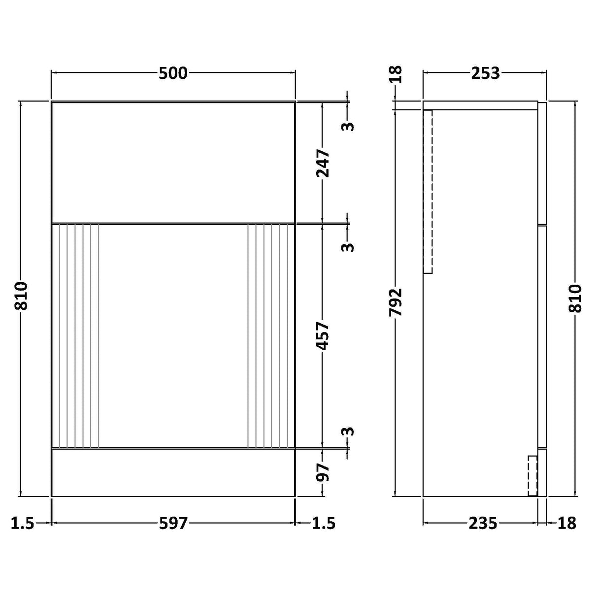 Nuie Deco WC Unit W500mm Satin Green FLT841 LD