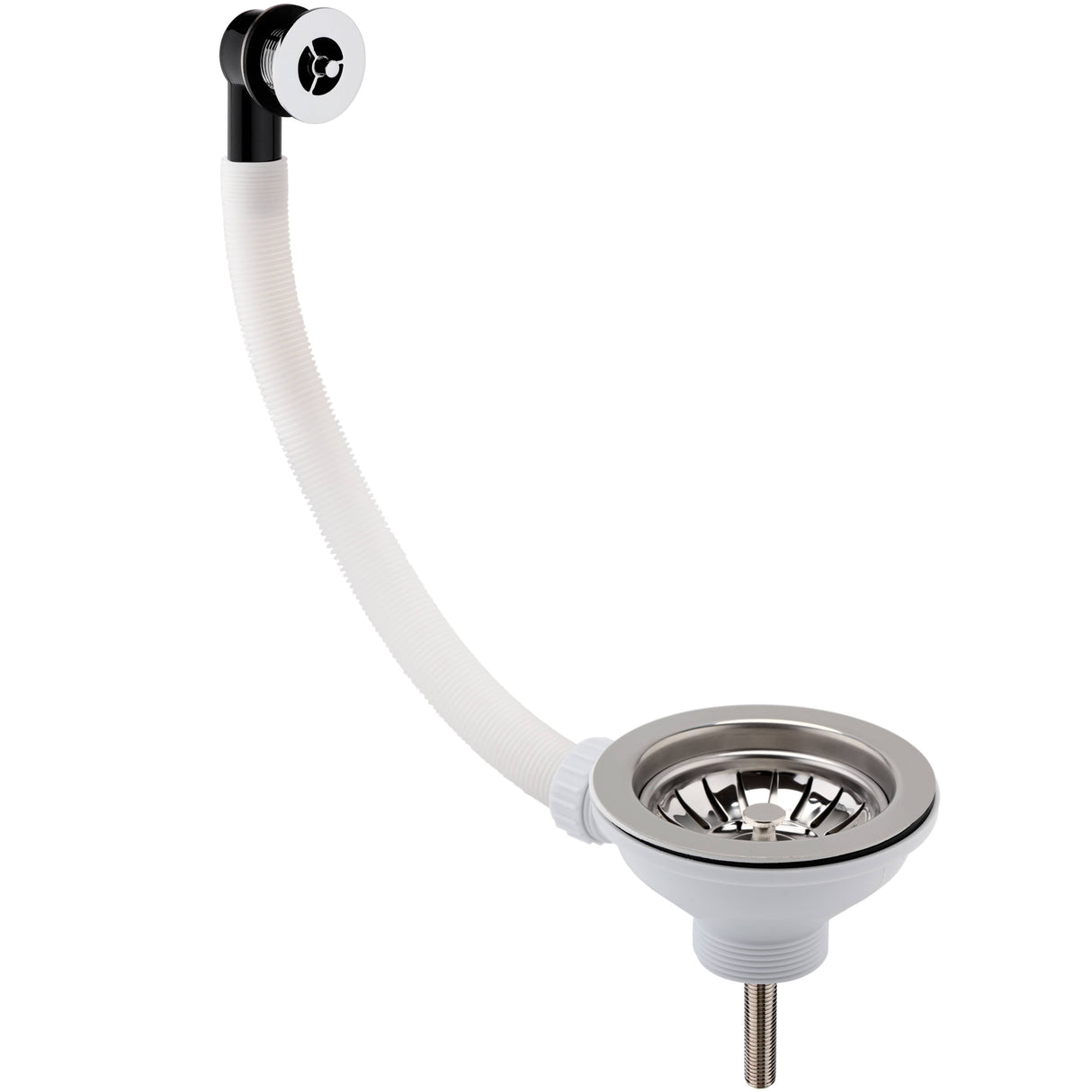 Nuie Kitchen Sink Waste Strainer & Round Overflow 90mm - Chrome FW316SRB