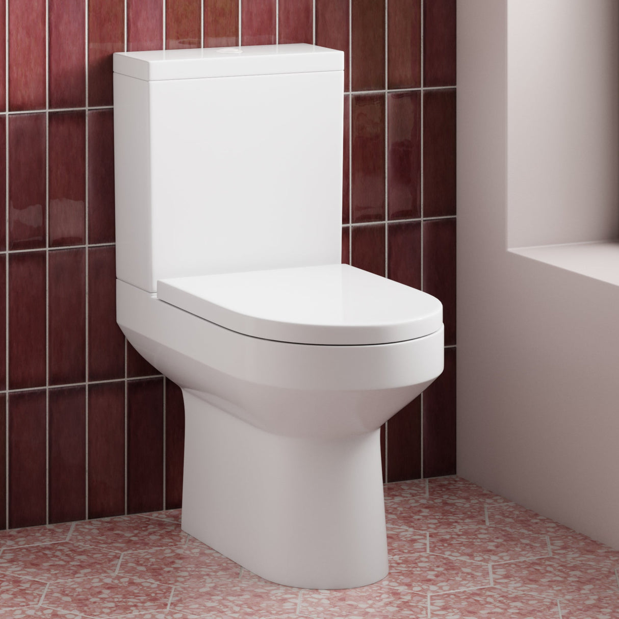 Nuie Harmony Semi BTW Close Coupled Toilet Without Seat CHM003 LS
