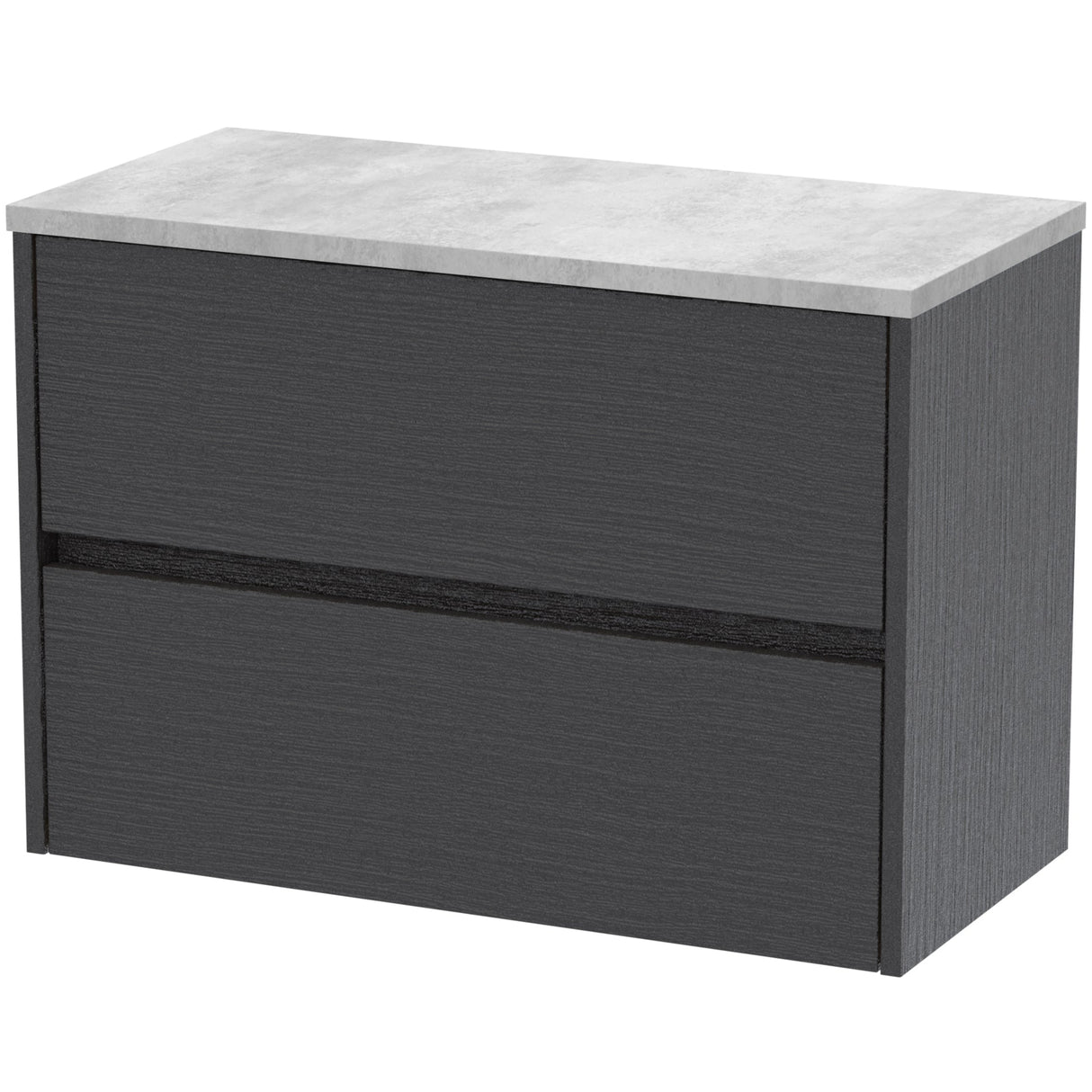Nuie Havana 800mm Wall Hung 2 Drawer Countertop Vanity Unit Graphite Grey HAV2206LBG