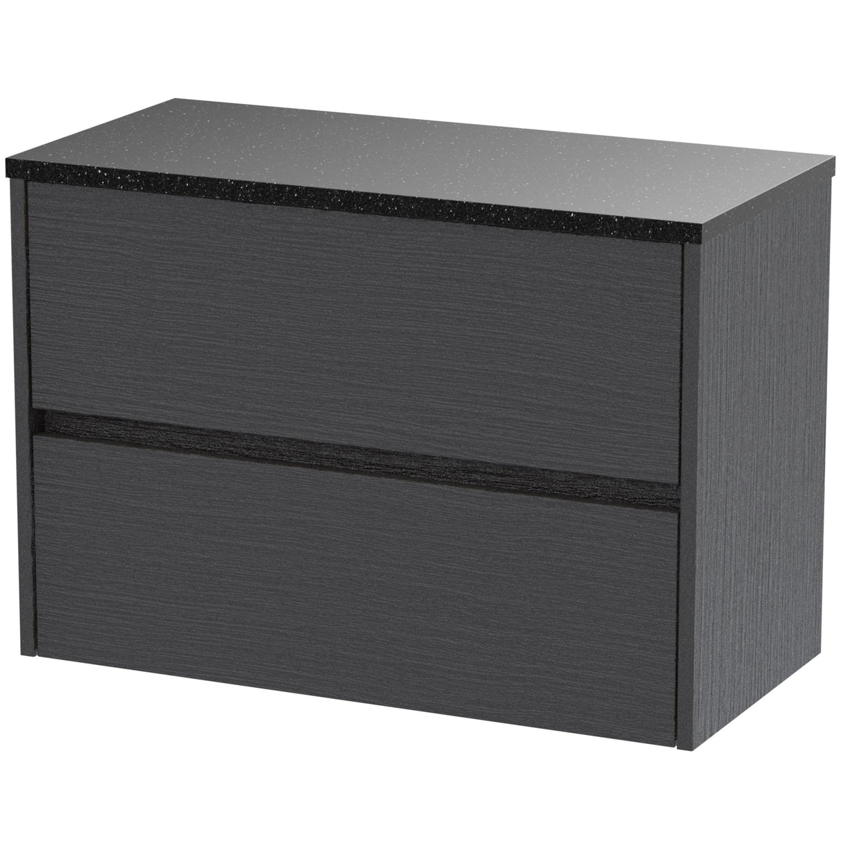 Nuie Havana 800mm Wall Hung 2 Drawer Countertop Vanity Unit Graphite Grey HAV2206LSB