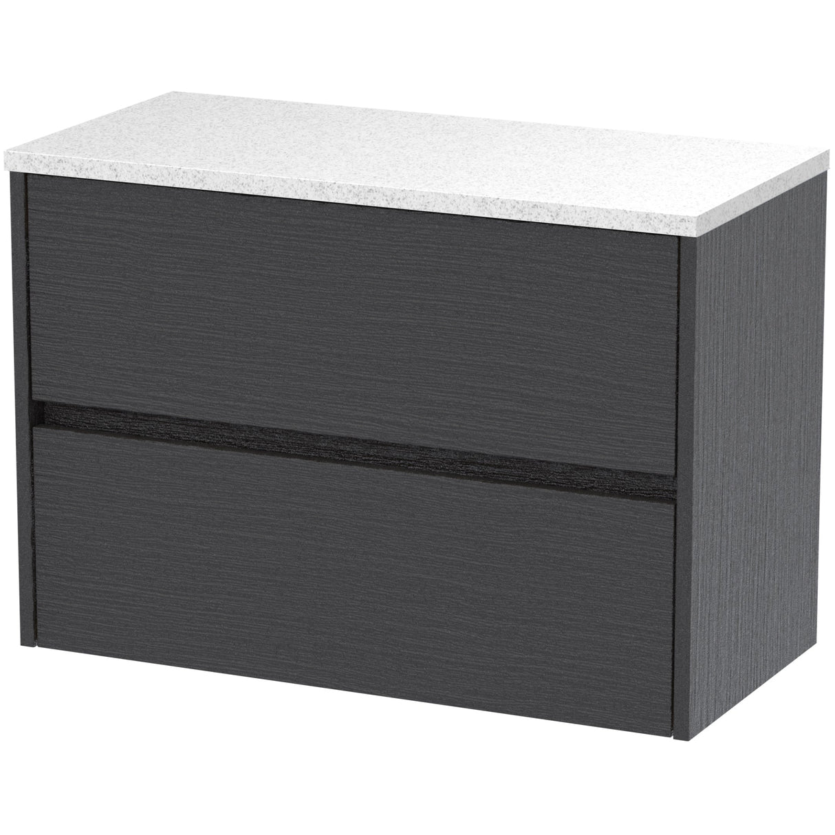 Nuie Havana 800mm Wall Hung 2 Drawer Countertop Vanity Unit Graphite Grey HAV2206LSW