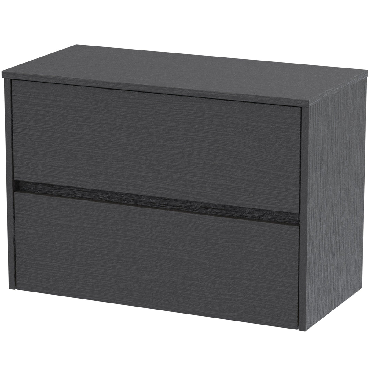 Nuie Havana 800mm Wall Hung 2 Drawer Countertop Vanity Unit Graphite Grey HAV2206W