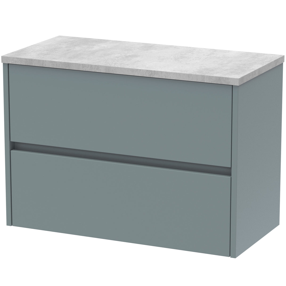 Nuie Havana 800mm Wall Hung 2 Drawer Countertop Vanity Unit Coastal Grey HAV2306LBG