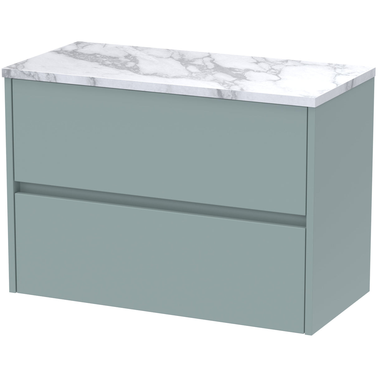 Nuie Havana 800mm Wall Hung 2 Drawer Countertop Vanity Unit Coastal Grey HAV2306LCM