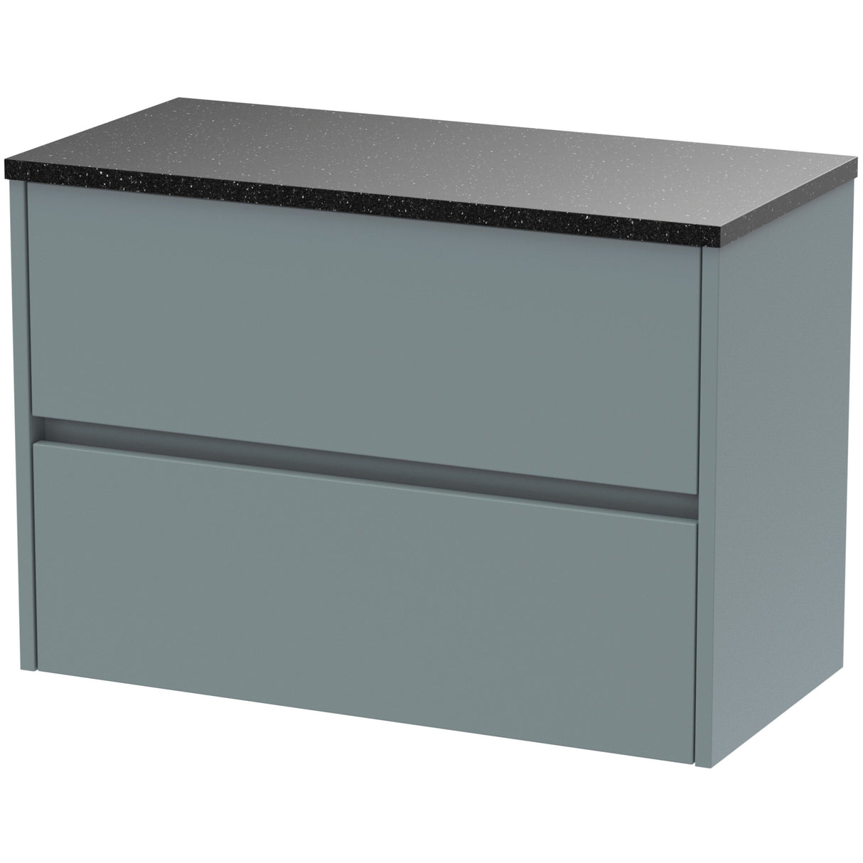 Nuie Havana 800mm Wall Hung 2 Drawer Countertop Vanity Unit Coastal Grey HAV2306LSB