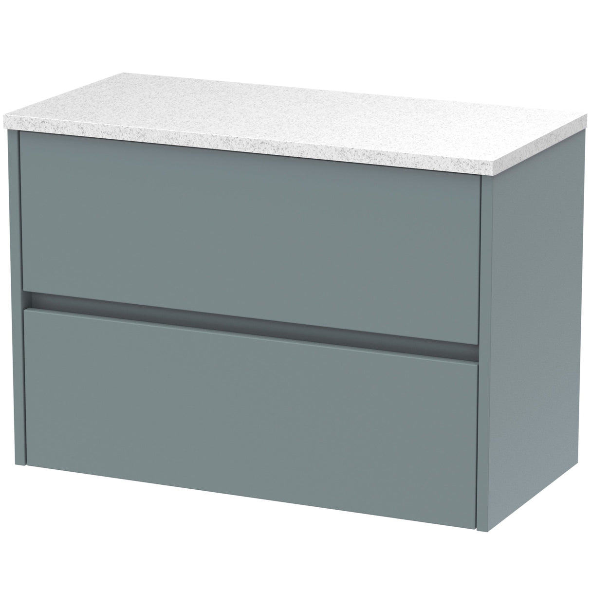 Nuie Havana 800mm Wall Hung 2 Drawer Countertop Vanity Unit Coastal Grey HAV2306LSW