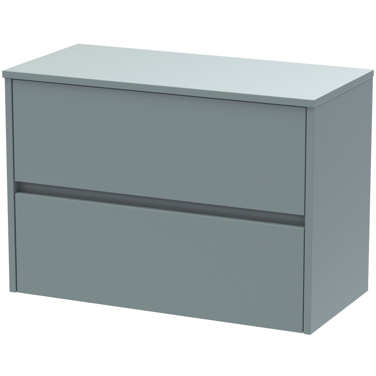 Nuie Havana 800mm Wall Hung 2 Drawer Countertop Vanity Unit Coastal Grey HAV2306W