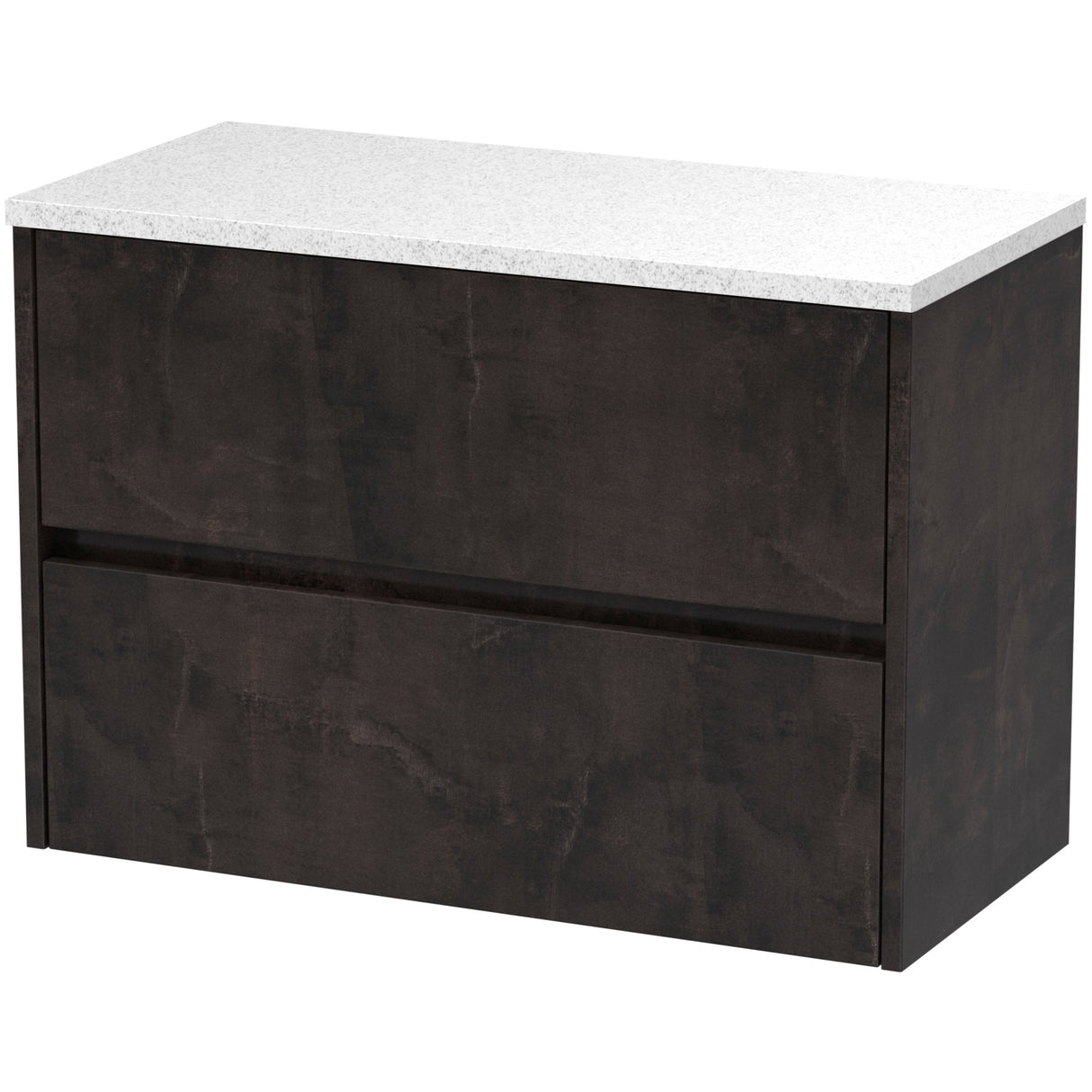 Nuie Havana 800mm Wall Hung 2 Drawer Countertop Vanity Unit Metallic Slate HAV2606LSW