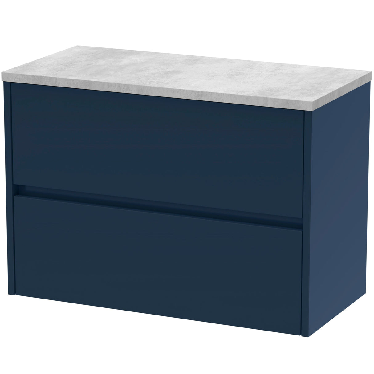 Nuie Havana 800mm Wall Hung 2 Drawer Countertop Vanity Unit Midnight Blue HAV2906LBG