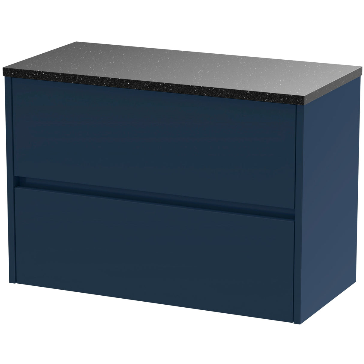 Nuie Havana 800mm Wall Hung 2 Drawer Countertop Vanity Unit Midnight Blue HAV2906LSB