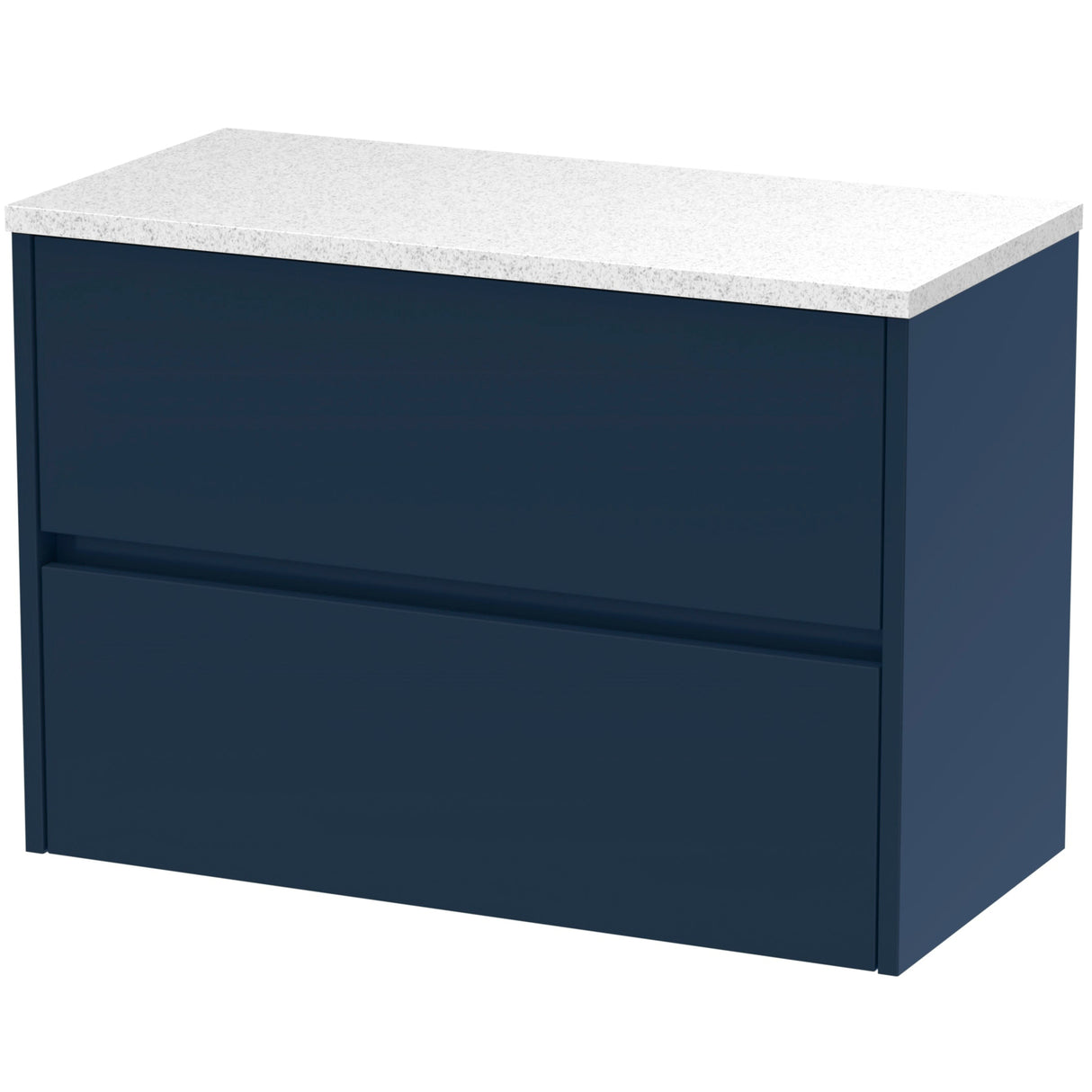 Nuie Havana 800mm Wall Hung 2 Drawer Countertop Vanity Unit Midnight Blue HAV2906LSW