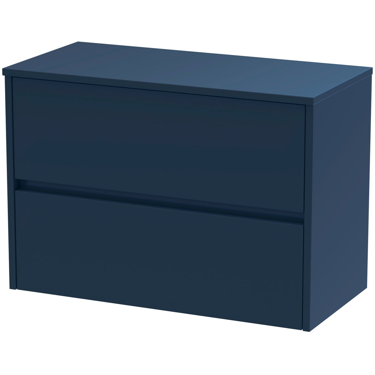 Nuie Havana 800mm Wall Hung 2 Drawer Countertop Vanity Unit Midnight Blue HAV2906W