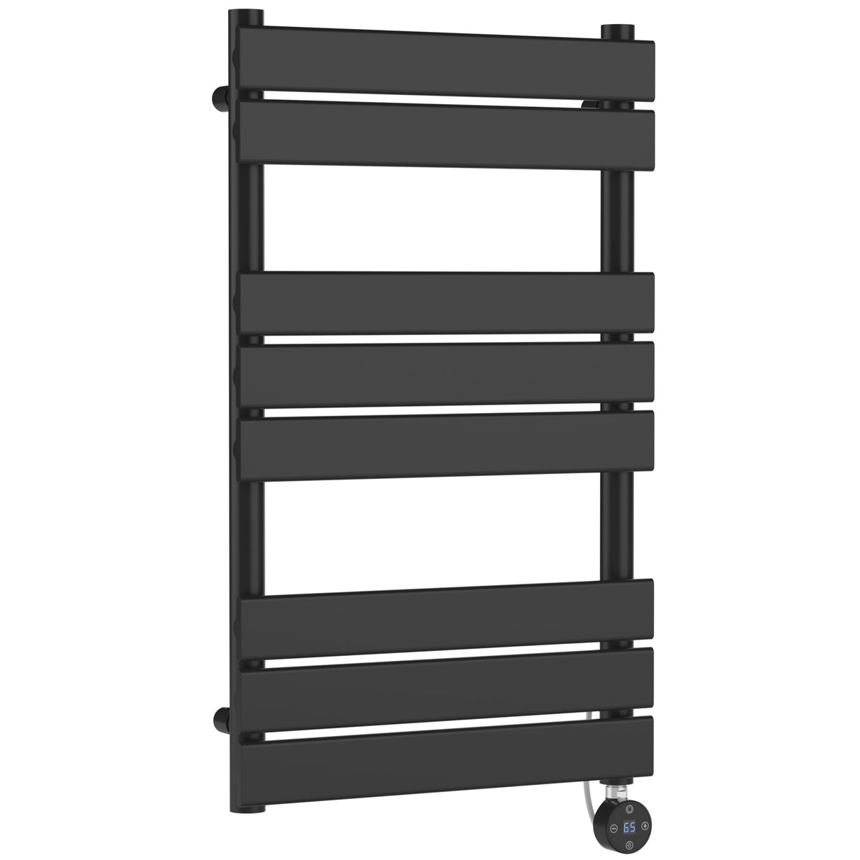 Nuie Flat Panel Electric Heated Towel Rail - 8 Panels - H840 x W500mm Anthracite HL158