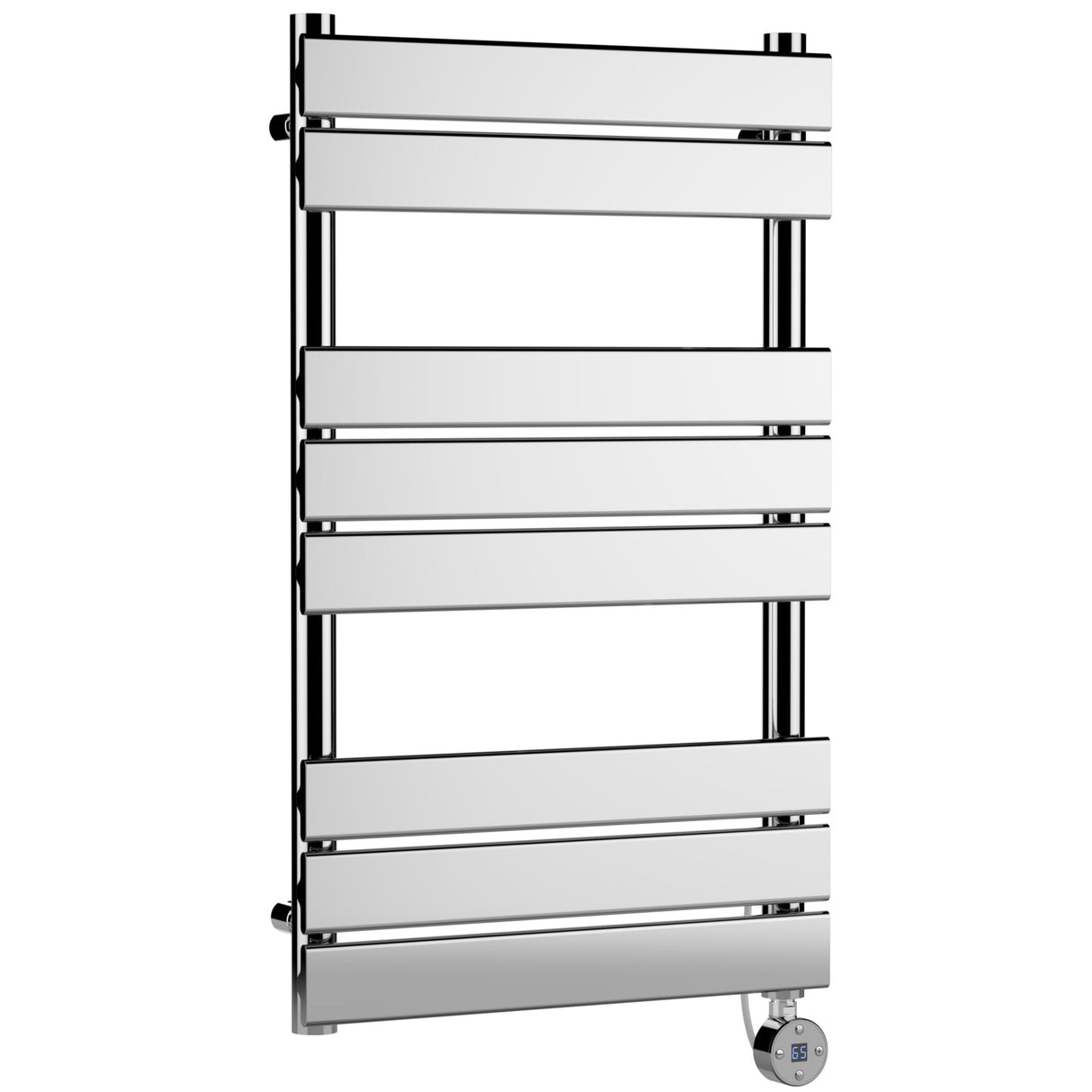 Nuie Flat Panel Electric Heated Towel Rail - 8 Panels - H840 x W500mm Chrome HL358