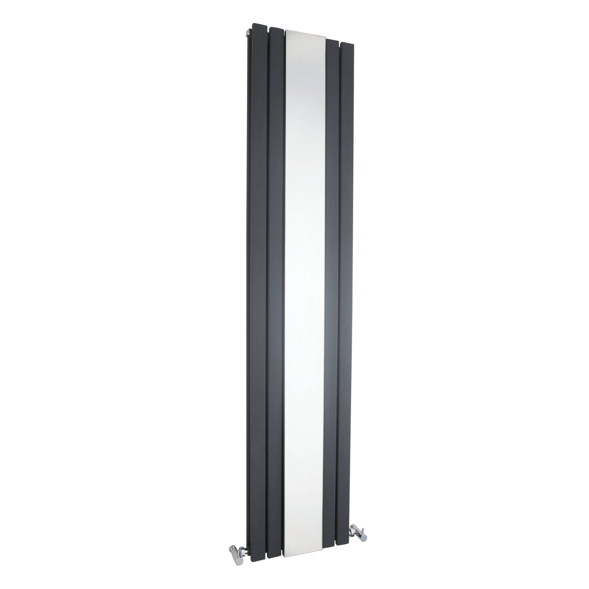 Nuie Sloane Designer Vertical Double Panel Radiator With Mirror H1800 x W381mm Anthracite HLA84