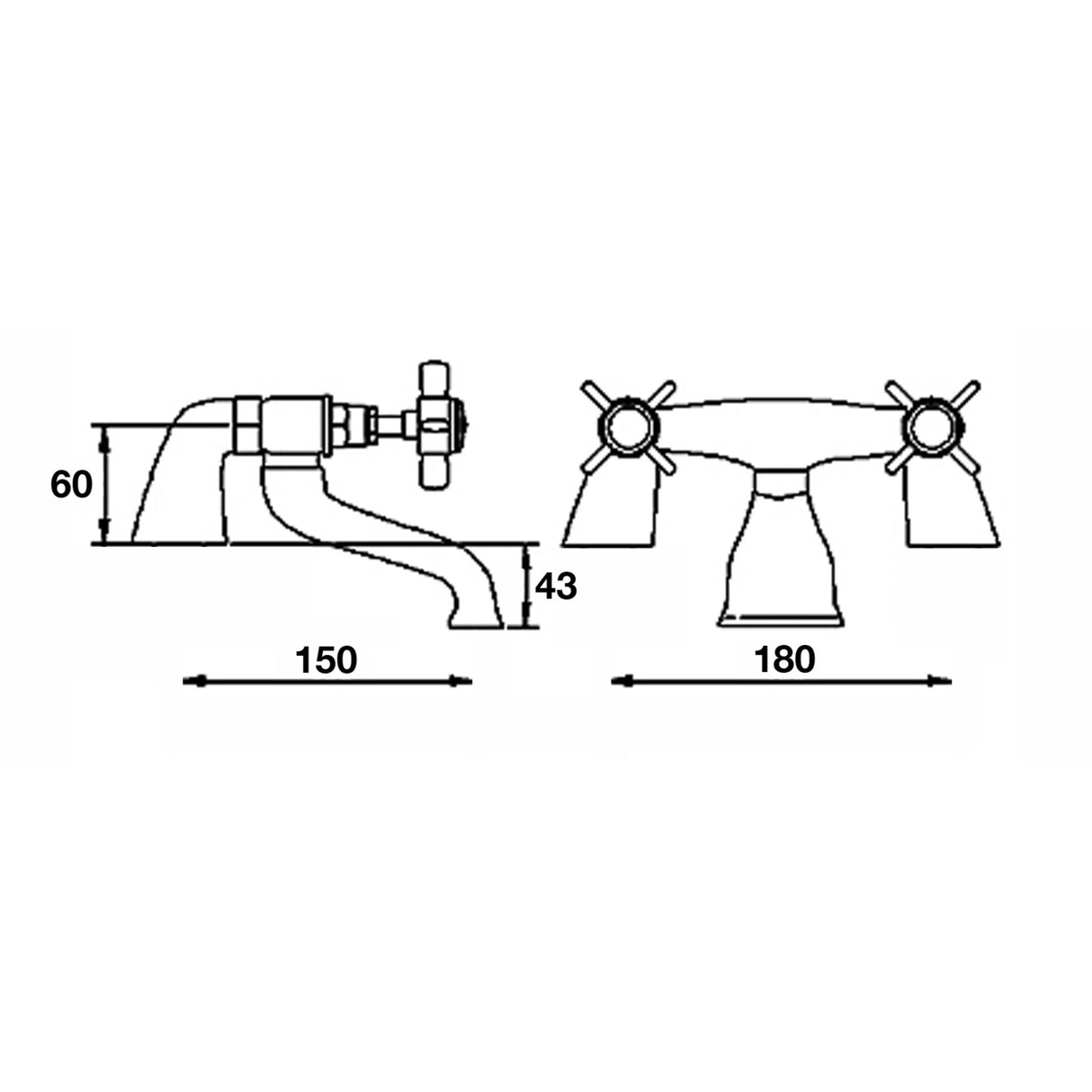 Nuie Beaumont Luxury Bath Filler Tap Chrome I328X LD