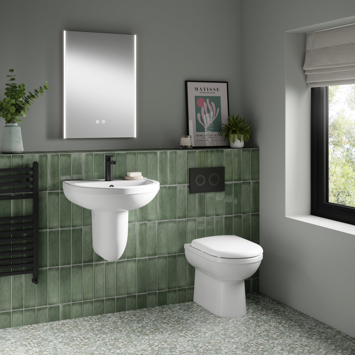 Nuie Ivo Semi-Pedetal Basin & Toilet LS