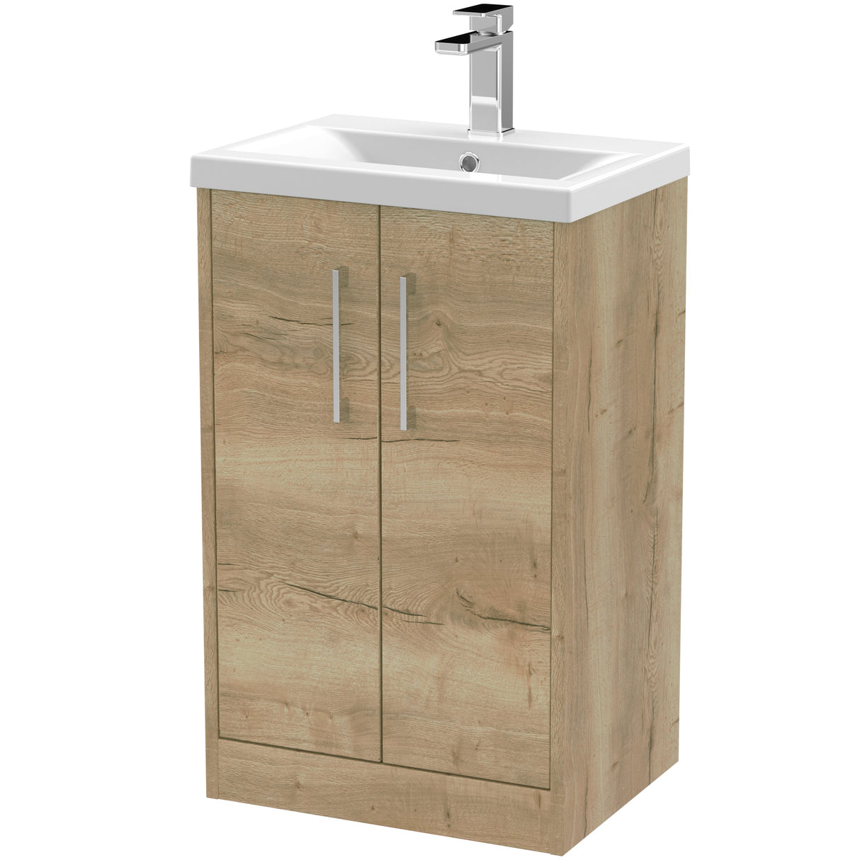 Hudson Reed Juno 500mm Freestanding Vanity Unit & Basin, 2 Doors Autumn Oak JNU1801A