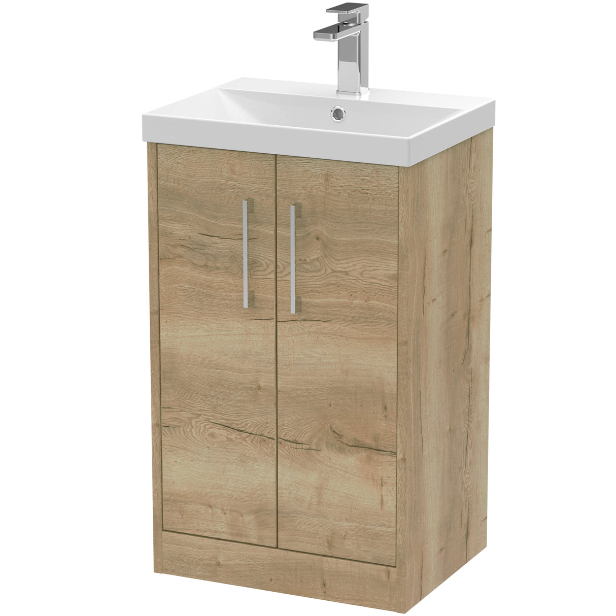 Hudson Reed Juno 500mm Freestanding Vanity Unit & Basin, 2 Doors Autumn Oak JNU1801D