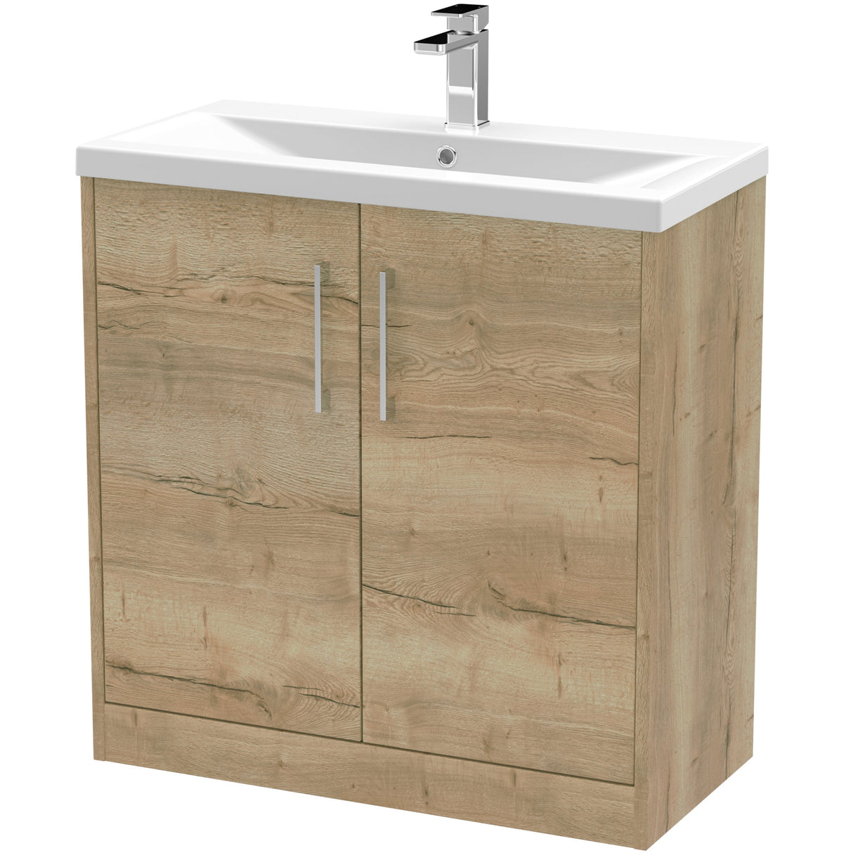 Hudson Reed Juno 800mm Freestanding Vanity Unit & Basin, 2 Doors Autumn Oak JNU1805A