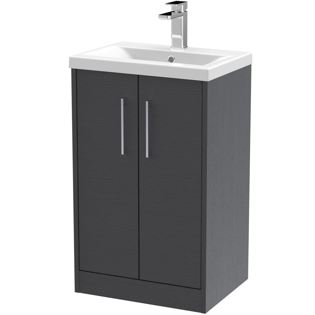 Hudson Reed Juno 500mm Freestanding Vanity Unit & Basin, 2 Doors Graphite Grey JNU2201A