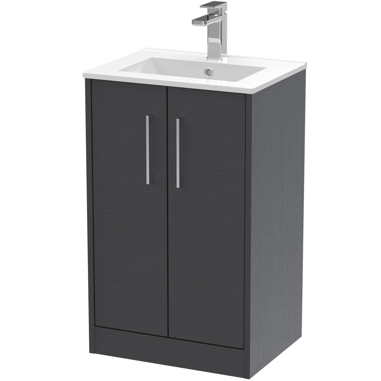 Hudson Reed Juno 500mm Freestanding Vanity Unit & Basin, 2 Doors Graphite Grey JNU2201B
