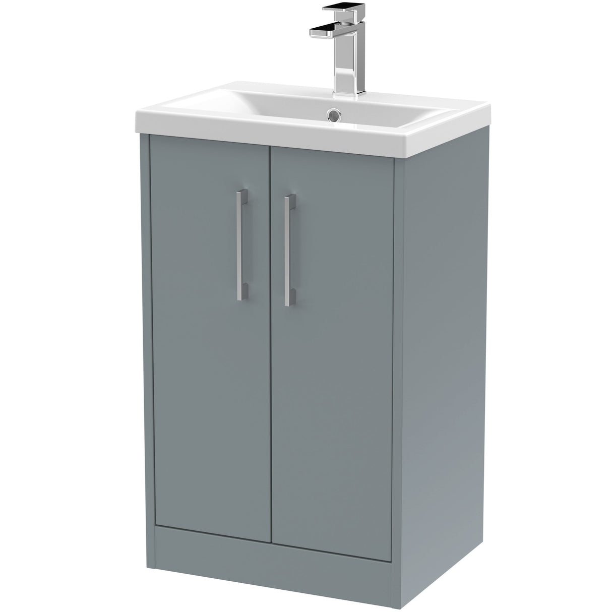 Hudson Reed Juno 500mm Freestanding Vanity Unit & Basin, 2 Doors Coastal Grey JNU2301A