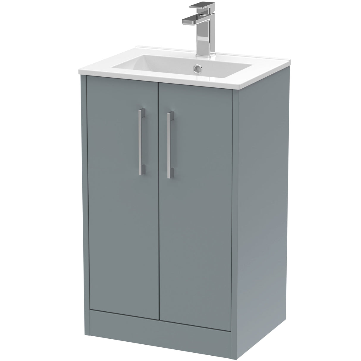 Hudson Reed Juno 500mm Freestanding Vanity Unit & Basin, 2 Doors Coastal Grey JNU2301B