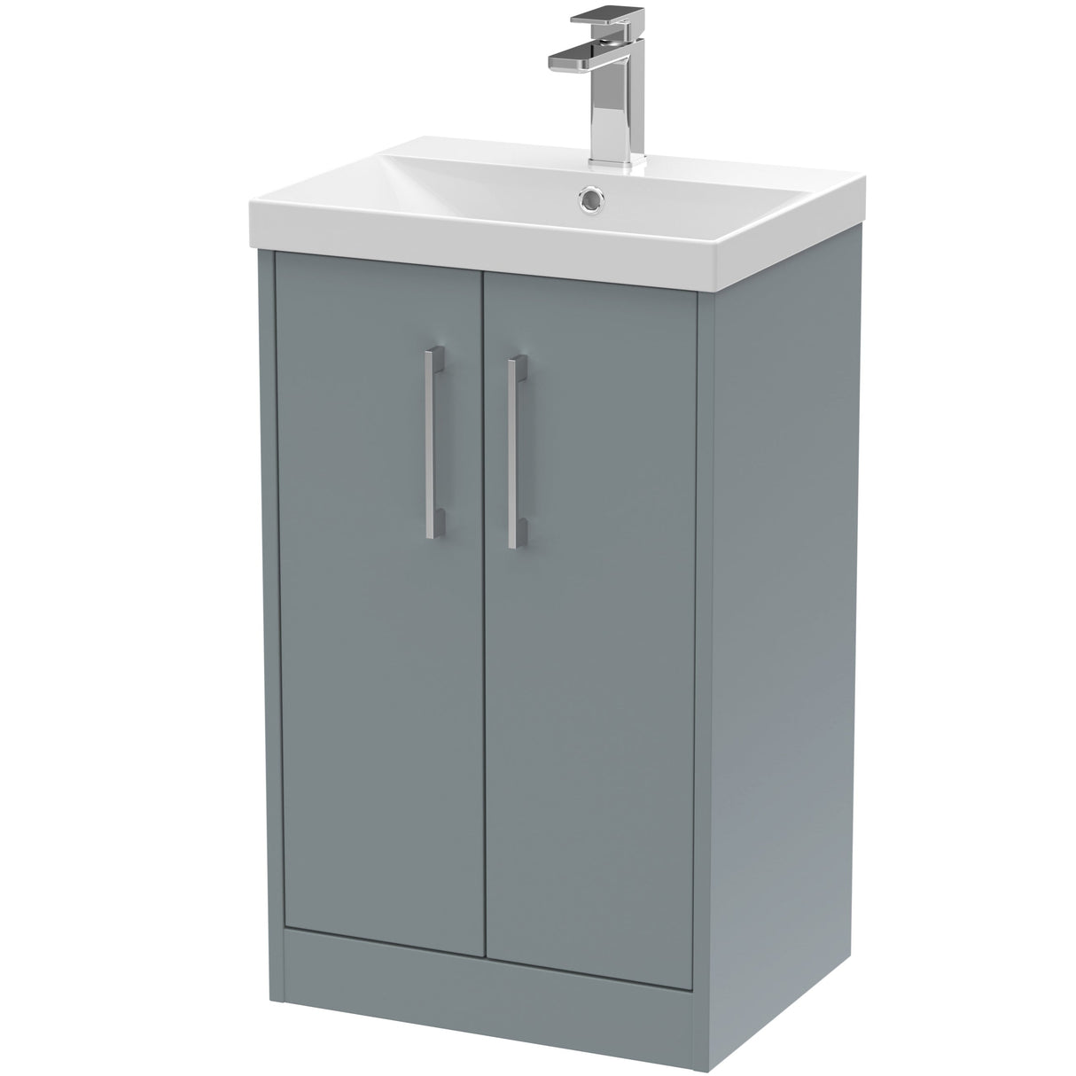 Hudson Reed Juno 500mm Freestanding Vanity Unit & Basin, 2 Doors Coastal Grey JNU2301D