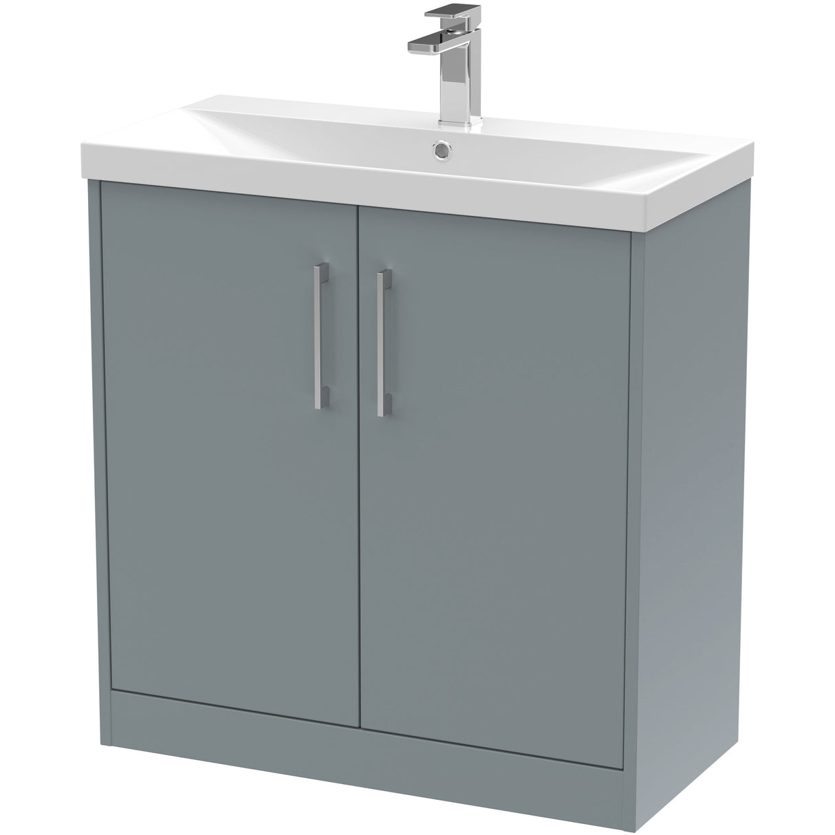 Hudson Reed Juno 800mm Freestanding Vanity Unit & Basin, 2 Doors Coastal Grey JNU2305D