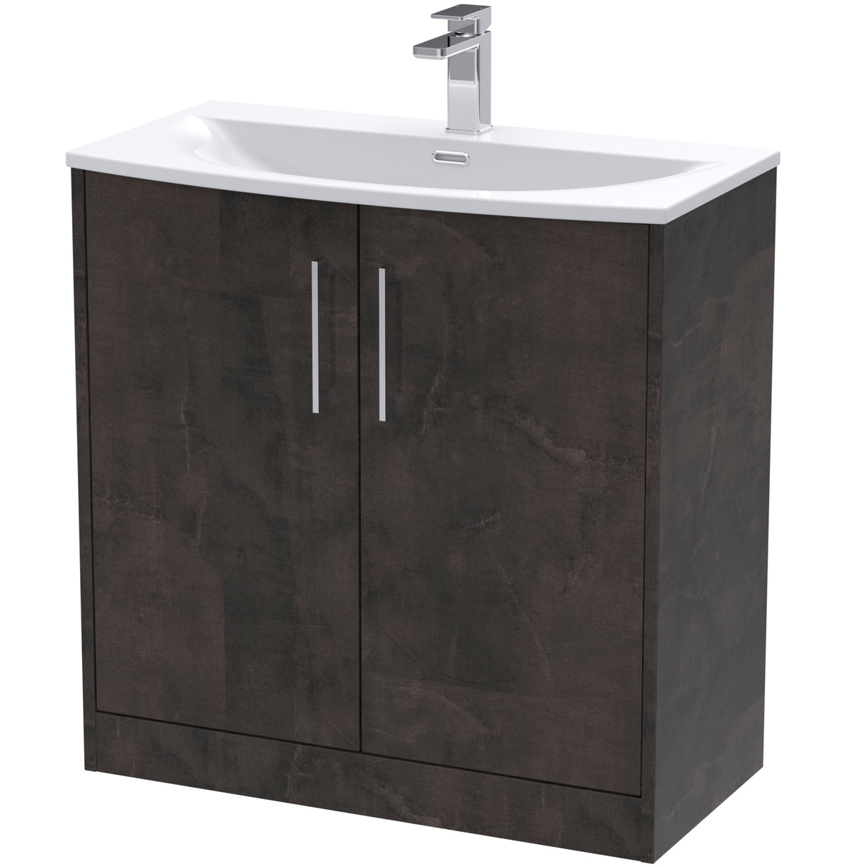 Hudson Reed Juno 800mm Freestanding Vanity Unit & Basin, 2 Doors Metallic Slate JNU2605G