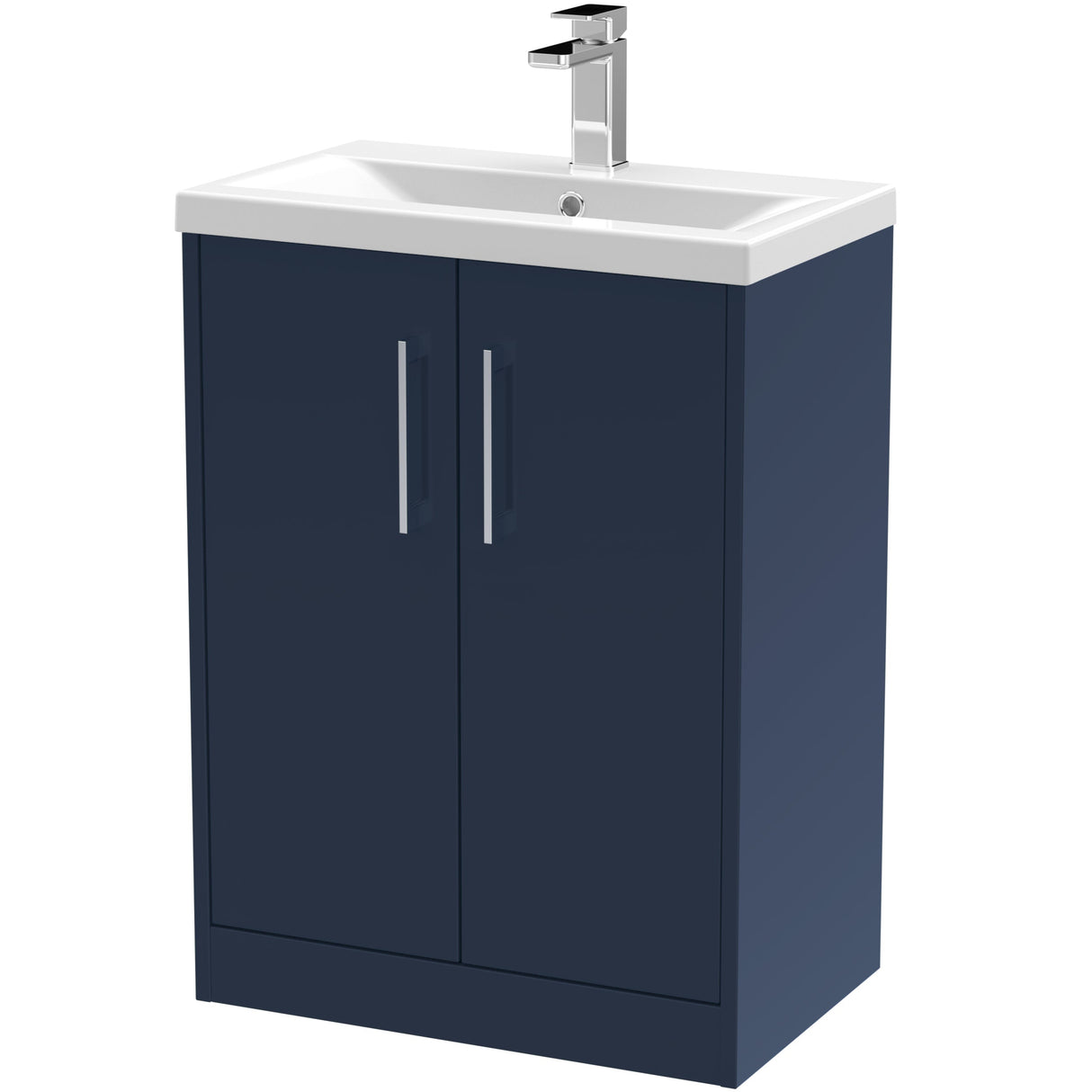 Hudson Reed Juno 600mm Freestanding Vanity Unit & Basin, 2 Doors Midnight Blue JNU2903A