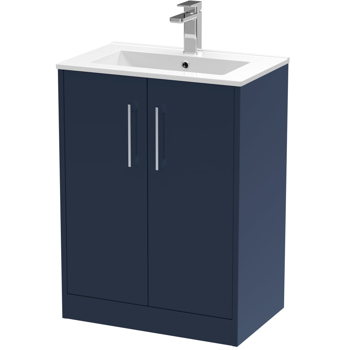 Hudson Reed Juno 600mm Freestanding Vanity Unit & Basin, 2 Doors Midnight Blue JNU2903B