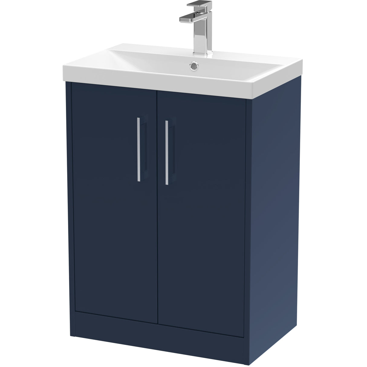 Hudson Reed Juno 600mm Freestanding Vanity Unit & Basin, 2 Doors Midnight Blue JNU2903D