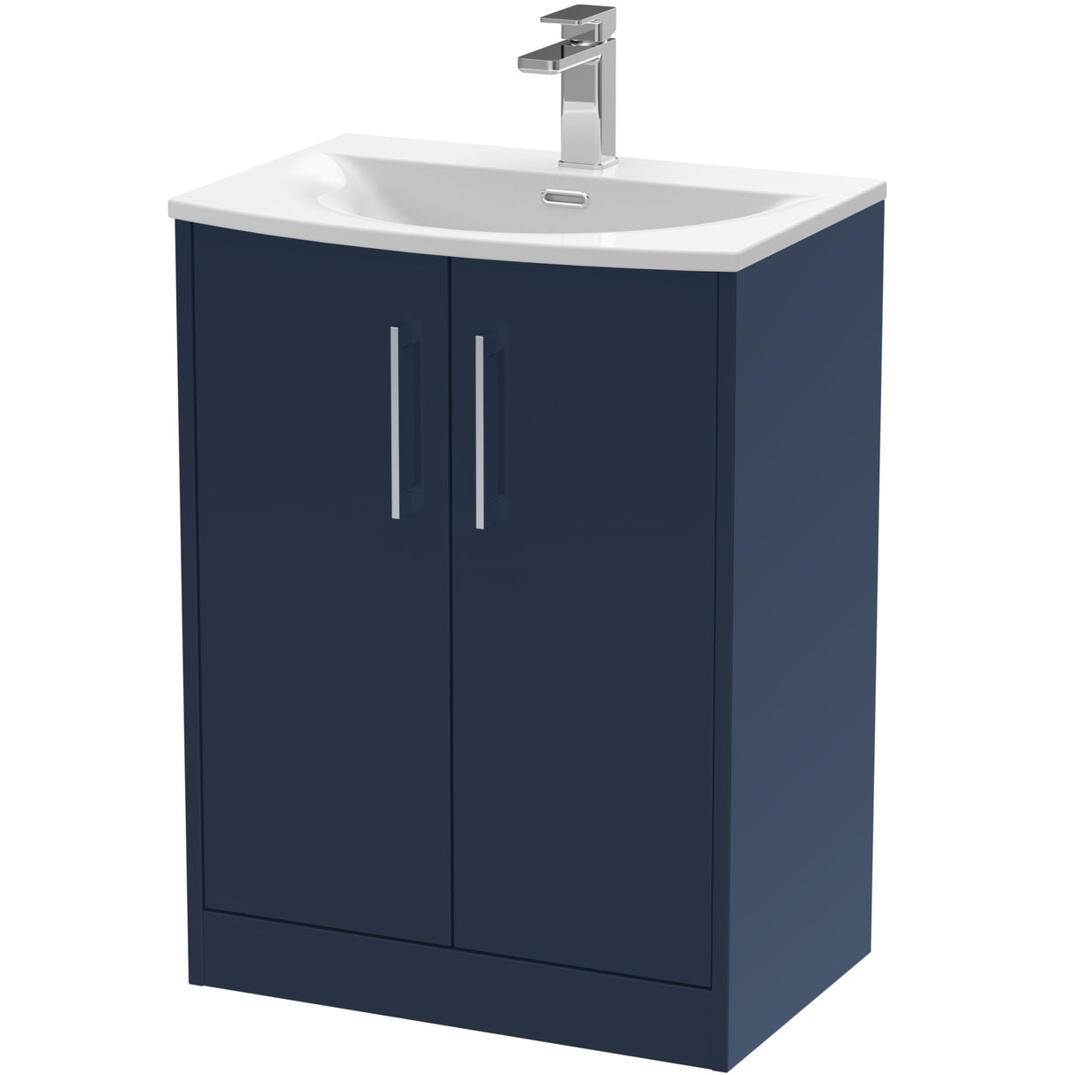 Hudson Reed Juno 600mm Freestanding Vanity Unit & Basin, 2 Doors Midnight Blue JNU2903G