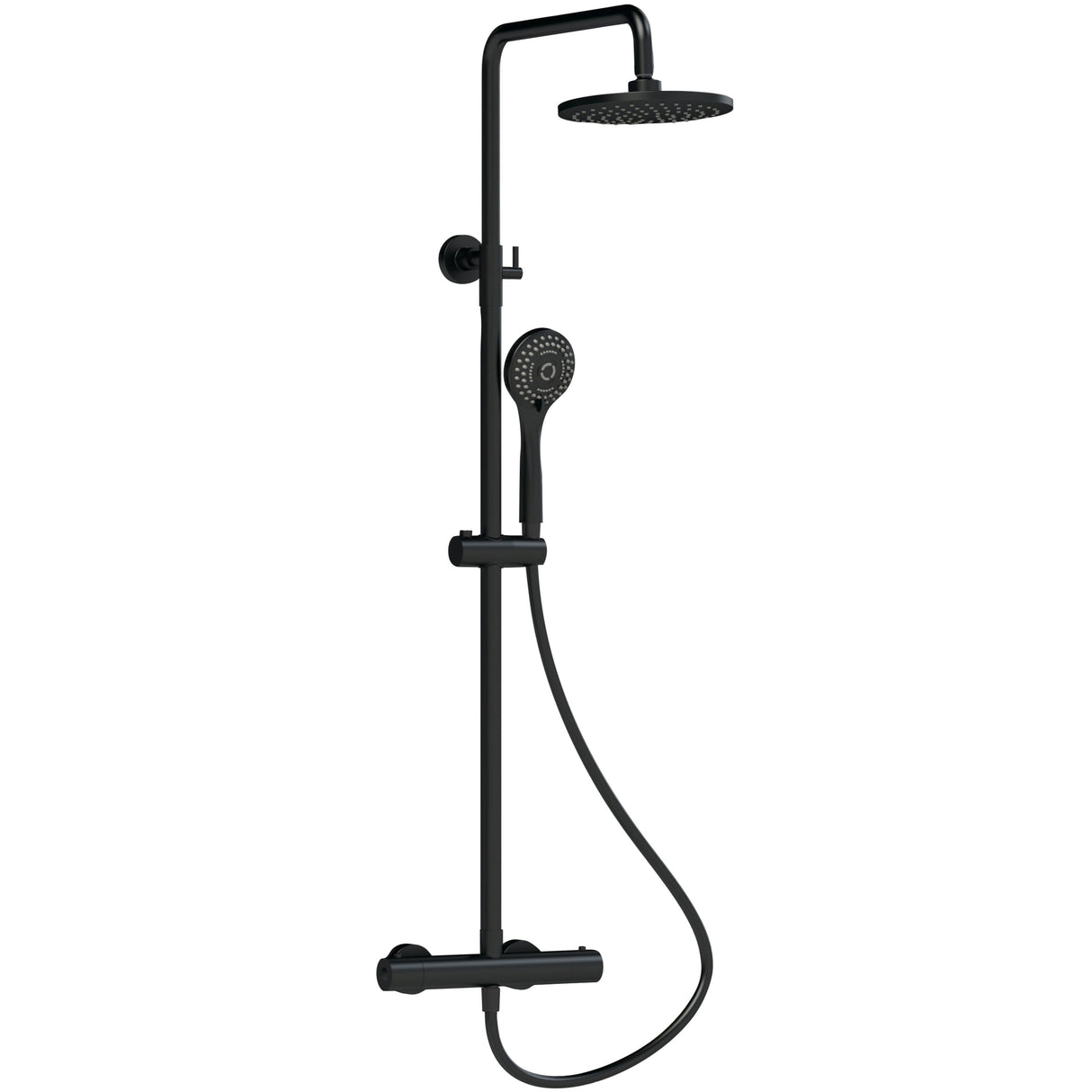 Nuie Round 2 Outlet Exposed Thermostatic Shower Matt Black JTY475