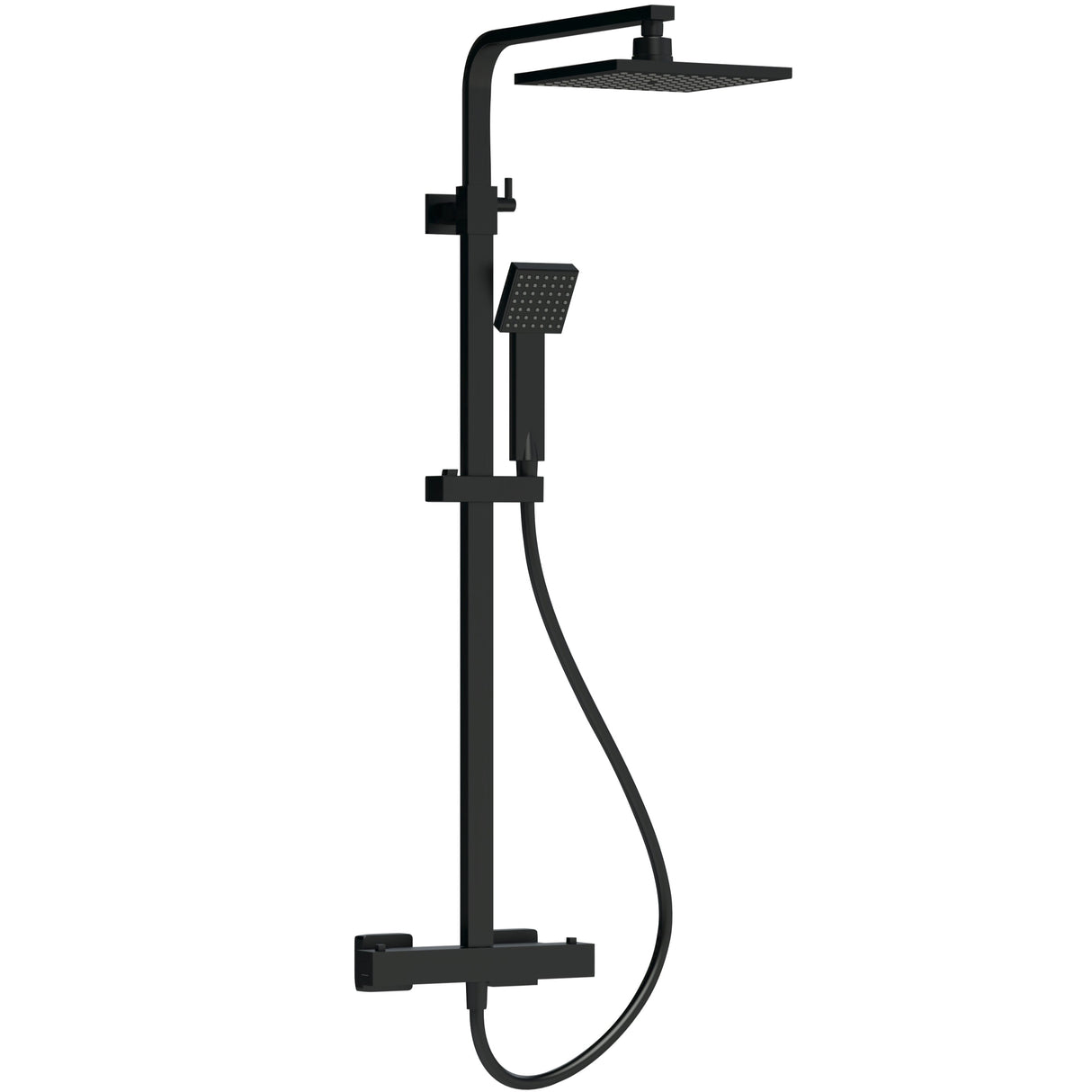 Nuie Square 2 Outlet Exposed Thermostatic Shower Matt Black JTY486