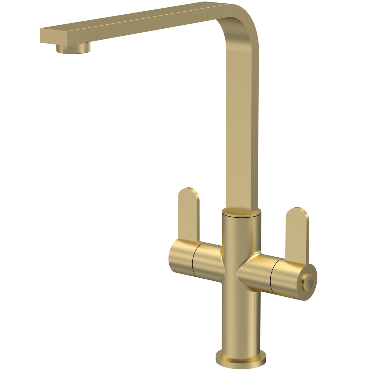 Nuie Churni Dual Lever Kitchen Mixer Tap Brushed Brass KCH805DL