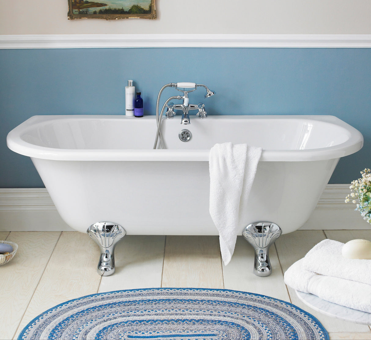 Old London Kenton Double Ended Freestanding Back To Wall Bath L1700 x W745mm - Corbel Leg Set RE1701T LS