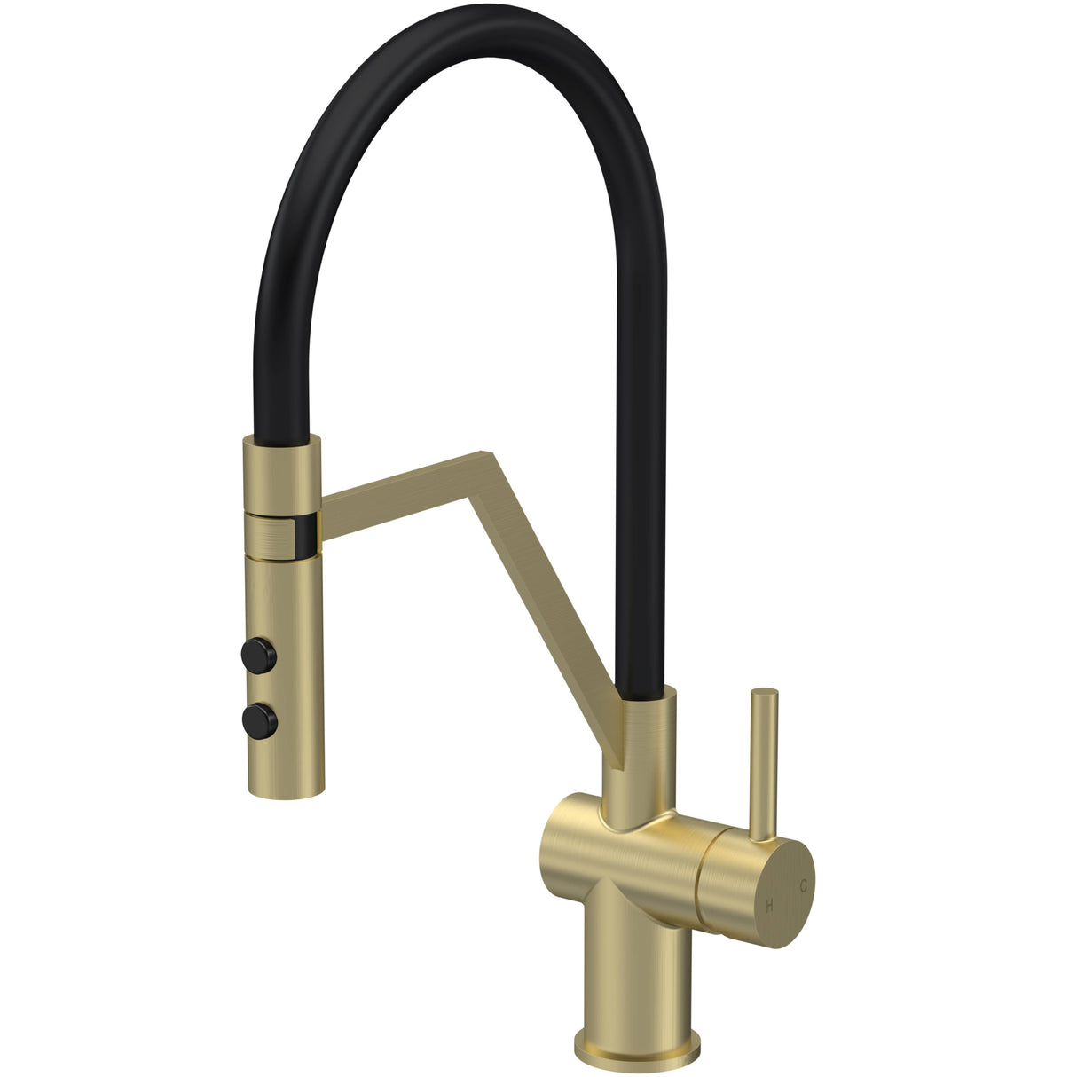 Nuie Ravi Single Lever Pull-Out Kitchen Mixer Tap Brushed Brass KRA805SL
