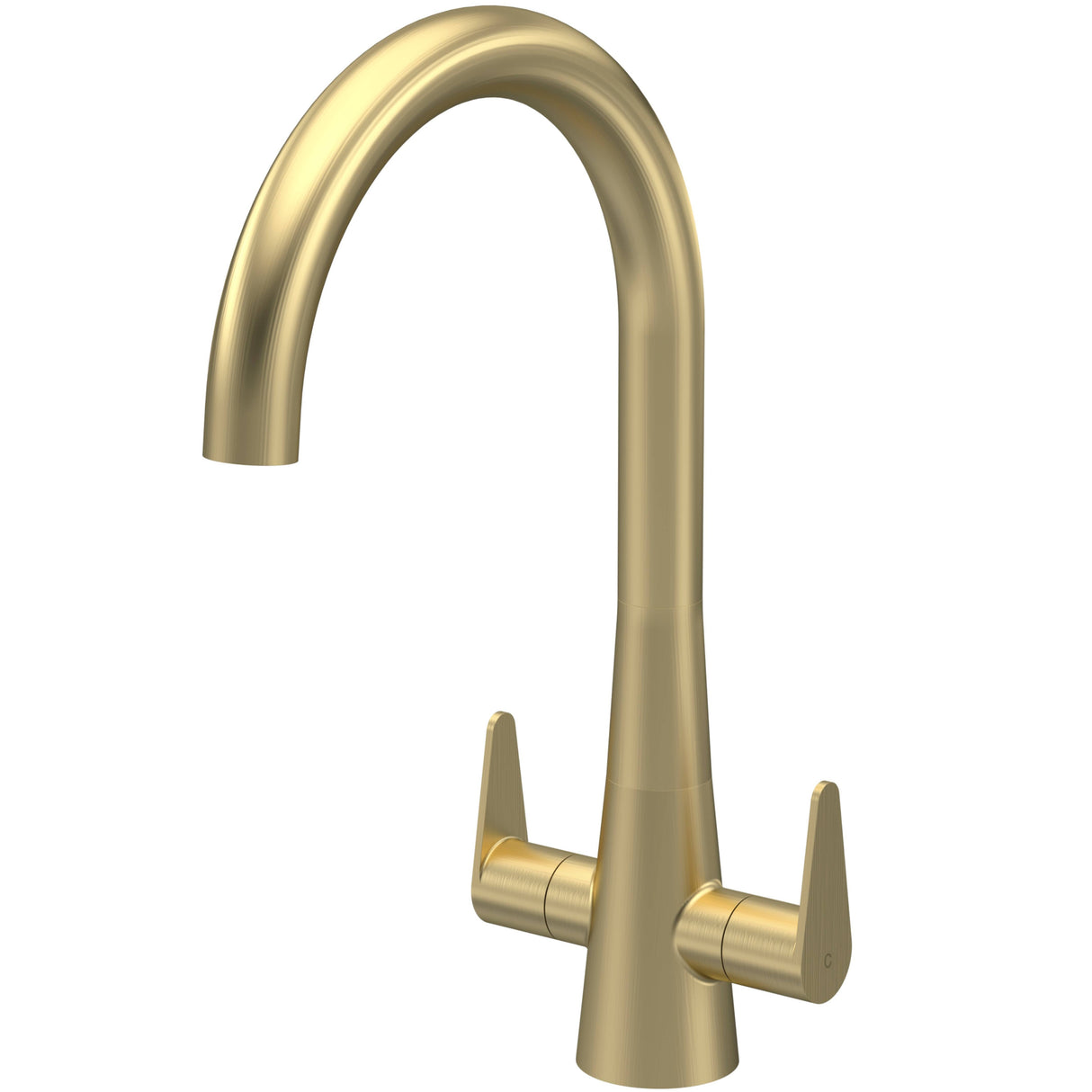 Nuie Samir Dual Lever Kitchen Mixer Tap Brushed Brass KSA805DL