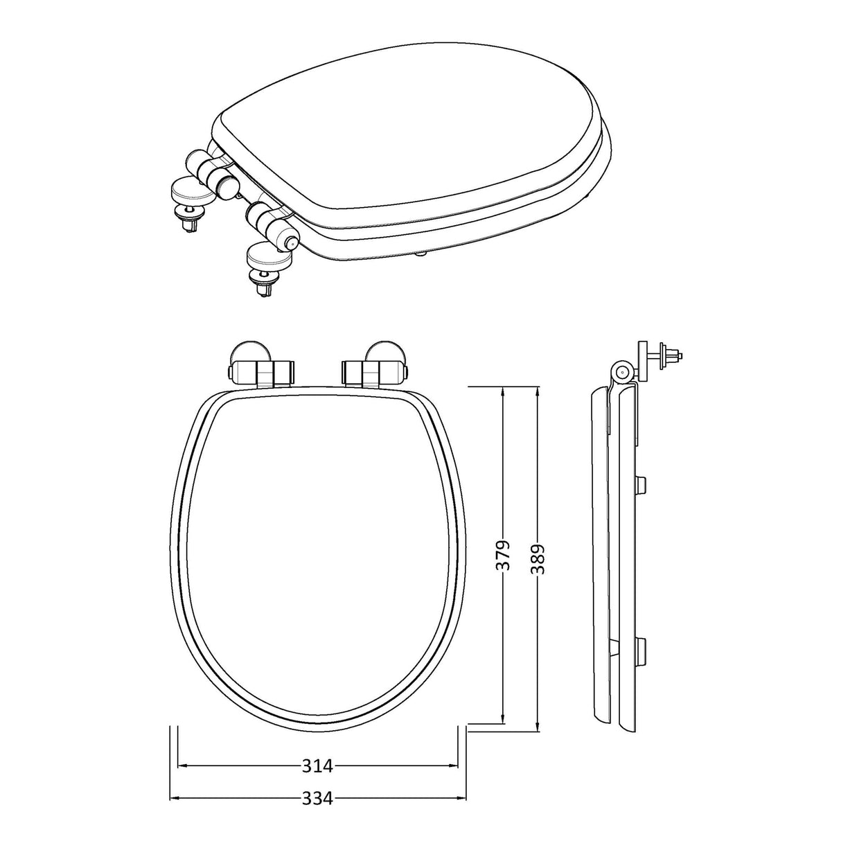 Nuie Legend Soft Close Toilet Seat With Top Fix Gloss White Gloss White LES197 LD
